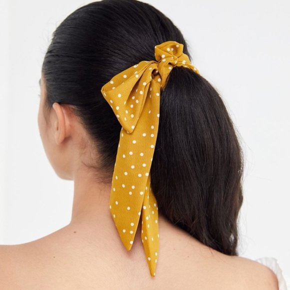 Yellow Polka Dot Scrunchie